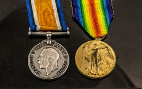 WWI MEDAL DUO, 200684 PTE T. HARRISON 2/4th Btn LNLR.