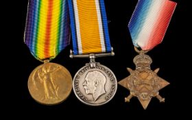 WWI Medal Trio, 18984 PTE F. WASHBROOK LNLR 8th Btn (KIA 14/10/1916).