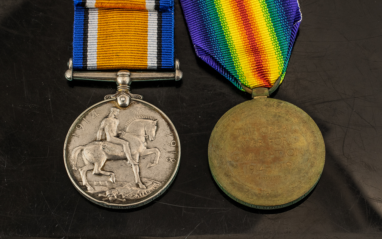 WWI MEDAL DUO, 19770 PTE E GOODILL East Lancs Rgt. - Image 2 of 3