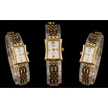 Rotary - Elite Ladies 9ct Gold Wrist Watch with Integral 9ct Gold Fancy Bracelet,