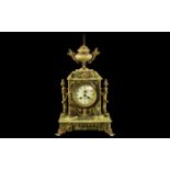 Late 19th Century French Japy Freres Onyx Ormolu Mantle Clock.