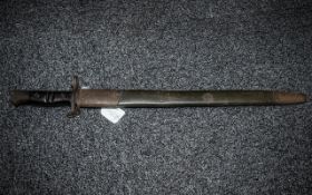 Remington: American WWl Standard Issue Bayonet and Scabbard, stamped to the blade '1917, Remington,