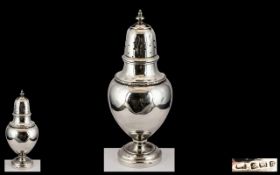 George V 1910-1936 Superior Quality Sterling Silver Globular Shaped Sugar Sifter of Pleasing