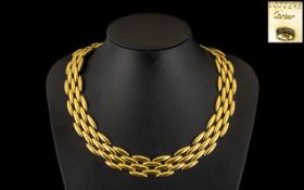 Cartier - An 18ct Gold Gentiane Collection - Stunning Torpedo Chain Link - Five Row Articulated