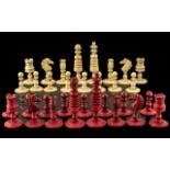 Antique Bone Chess Set, attractive, well carved set,