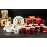 Collection of Advertising Memorabilia, comprising: 9 Red Nescafe Mugs, 2 Nescafe Coffee Pots,