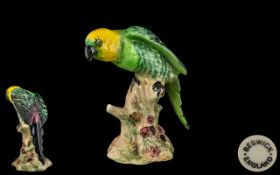 Beswick - Hand Painted Bird Figure ' Parakeet ' Model No 930. Designer A. Gredington.