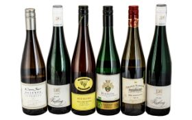 Six Bottles of Vintage Riesling White Wine, Dates 2015, 2016 & 2017 ( 6 ) Bottles In Total,