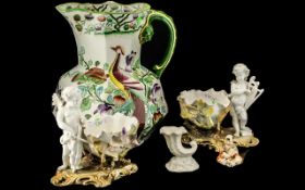 Mixed Lot of Ceramics comprising Mason's Ironstone large jug, 11 inches (app.27.