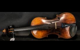 German Violin, One-Piece back, length 14", overall length 23.5". German, circa 1800.