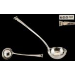 Mappin and Webb Superb Quality Sterling Silver Ladle of Solid Construction with Unusual Seal Style