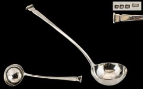 Mappin and Webb Superb Quality Sterling Silver Ladle of Solid Construction with Unusual Seal Style