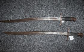 Two British 1856 Pattern Sword Bayonets with incised hilts;