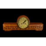 Wooden Art Deco Style Mantel Clock 1950s vintage made in USSR by Yantar, for spares or repairs.