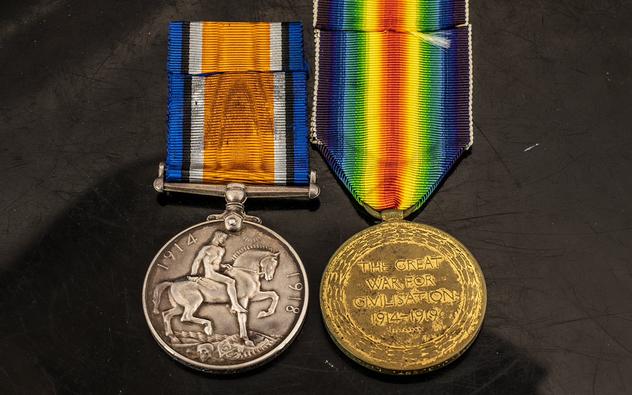 WWI MEDAL DUO, 766603 PTE T.M. LAWSON 28th London Rgt Artists Rifles. - Image 2 of 3