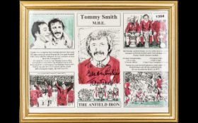 Football Interest - Signed Tommy Smith Collage, framed and mounted behind glass.