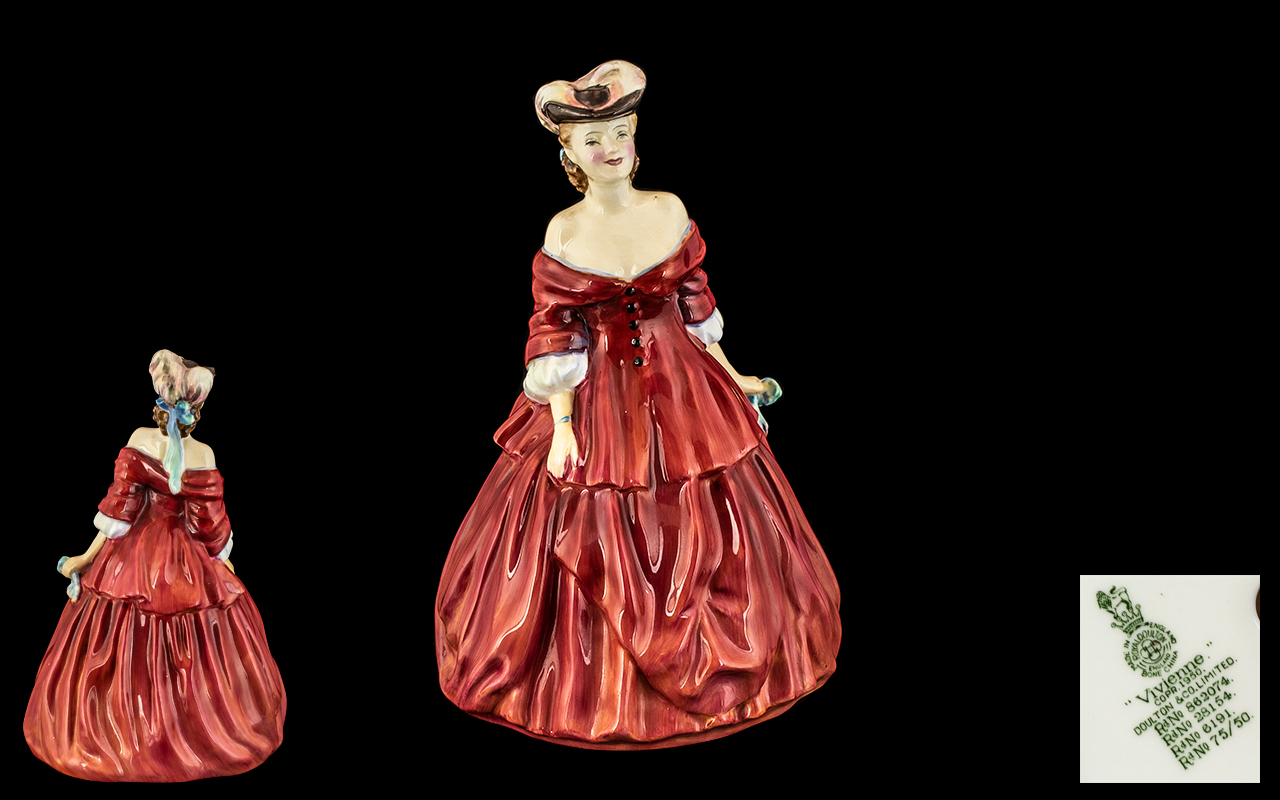Royal Doulton - Early Hand Painted Porcelain Figure ' Vivienne ' HN2073. Designer L. Harradine. - Image 2 of 2