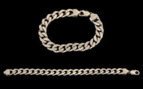 Gents - Large and Heavy Quality Sterling Silver Curb Bracelet.