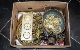 Box of Assorted Brass and Metalware, including: horse brasses; tankard; candlesticks,