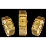 Bueche Girod - Superb Quality 1970's 9ct Gold Wrist Watch with Wonderful Integral Mesh Bracelet and