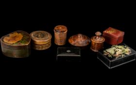 Eight Various Small Boxes including treen,