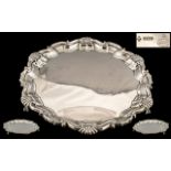 Mappin Brothers Wonderful Quality Sterling Silver Circular Footed Tray with Shell Motif Borders and