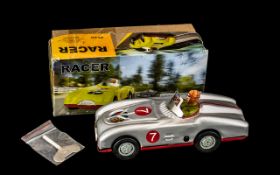 Tinplate Racer, Boxed Vintage Racing Car, key wind,