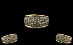 Ladies 9ct Gold Diamond Set Ring. Fully Hallmarked to interior of Shank for 9.375. Est Diamond