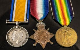 WWI Medal Trio, 15507 PTE T. BURNS 8th Btn LNLR (DOW 28/05/1916).