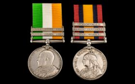 BOER WAR MEDAL DUO, 2775 PTE H. BRIDGES L N LANCASHIRE REGIMENT.