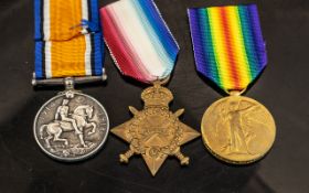 WWI Medal Trio, 305045 PTE A.J. FROST 8th Btn Warwick Rgt (KIA 01/07/1916).