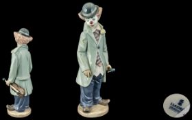 Lladro Hand Painted Porcelain Figure ' Circus Sam ' Model No 5472. Designer Francisco Catala.