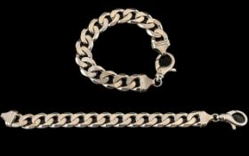 A Quality Vintage / Heavy Sterling Silver Curb Bracelet with Excellent Clasp.