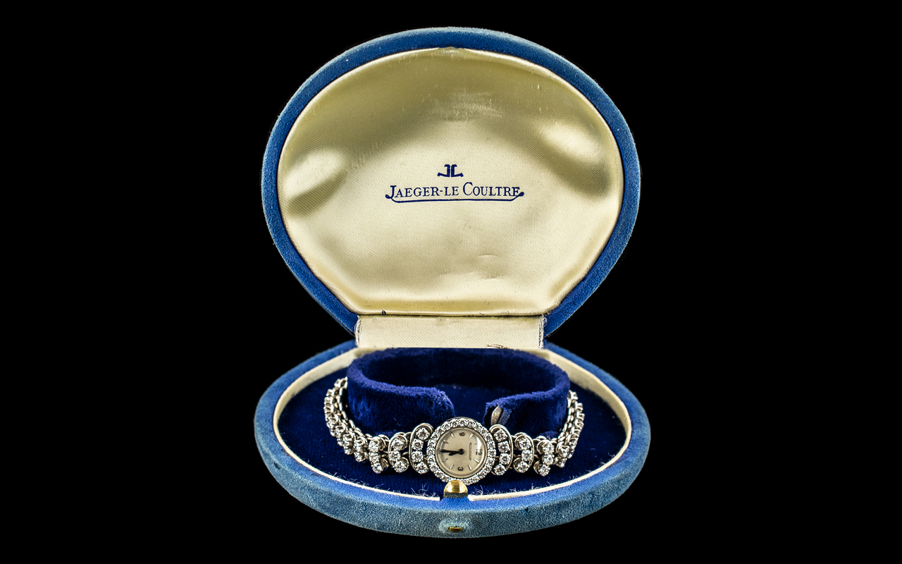 Jaeger-Le-Coultre Stunning Quality Ladies Platinum / Diamond Set Wrist Watch, Manual Wind, - Bild 6 aus 6