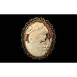 Large 9ct Gold Cameo Pendant, a good qua