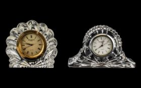 Two Waterford Quartz Crystal Clocks, one