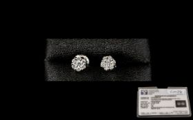 Platinum Diamond Stud Earrings set with