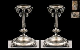 Pair of Early Victorian Heavy Cast Silve