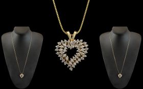 Attractive 9ct Gold Heart Shaped Diamond