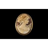 Large and Impressive 9ct Gold Cameo Broo