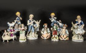 Collection of Pottery Figurines, compris