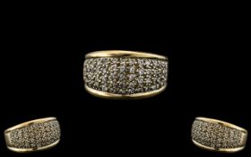 Ladies 9ct Gold Diamond Set Ring. Fully