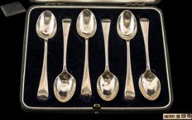 A Boxed Set of Six Sterling Silver Teasp