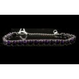 Amethyst Line Bracelet, 10cts of amethys