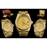 Rolex - 18ct Gold Gents Oyster Perpetual