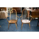 Two Ercol Carver Chairs of Typical Form