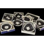 Wedgwood Black Jasper - 8 Assorted Boxed Dishes, various styles comprising: 4 round sweet dishes,