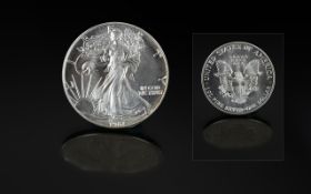 United States of America Liberty Silver One Dollar - Date 1987. 1 oz Fine Silver Purity .999.