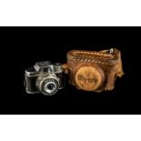 Miniature Spy Camera in Original Brown Leather Case; Mycro -Patents, Made in Japan, Sanwa Co.Ltd.