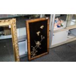 An Antique Japanese Ivory Panel depicting birds in flight,